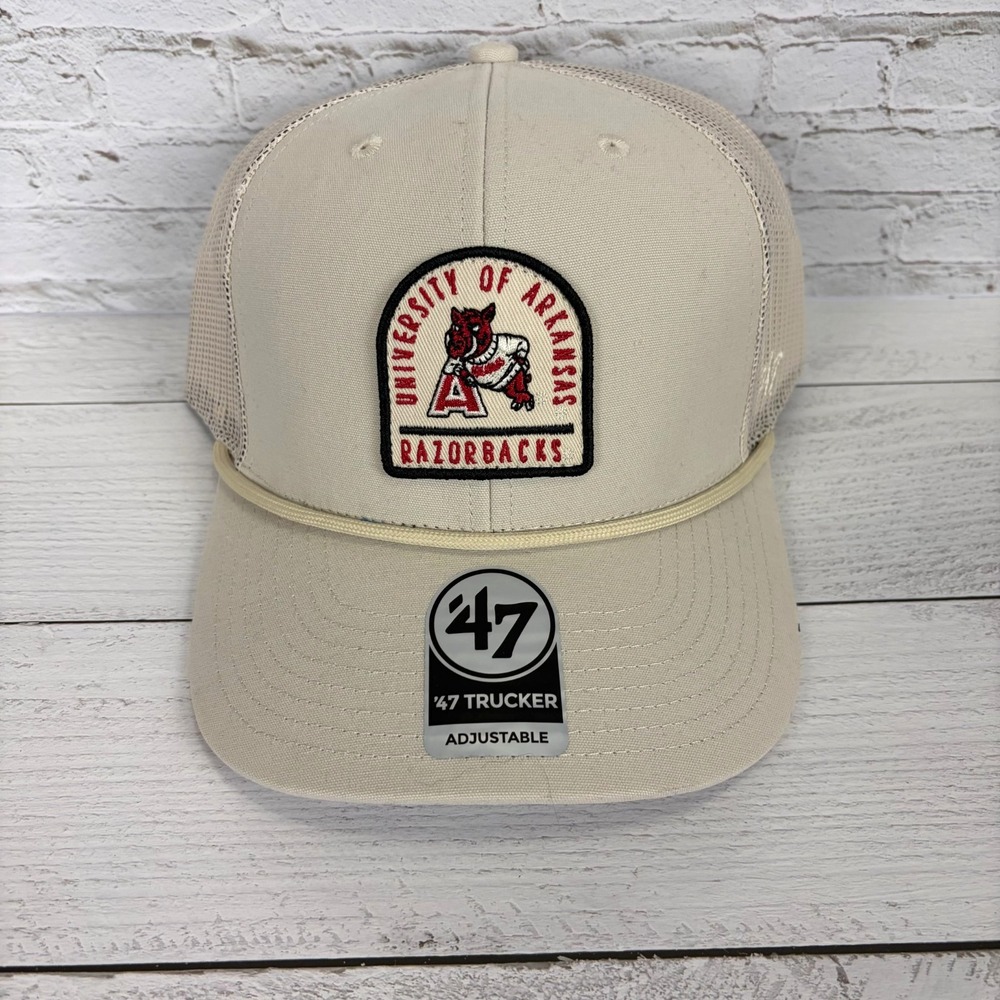 Arkansas Razorbacks '47 Trucker Snapback Hat Cap Mesh Adjustable Patch NWT